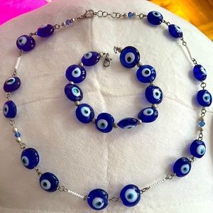 Evil Eye Necklace and Bracelet